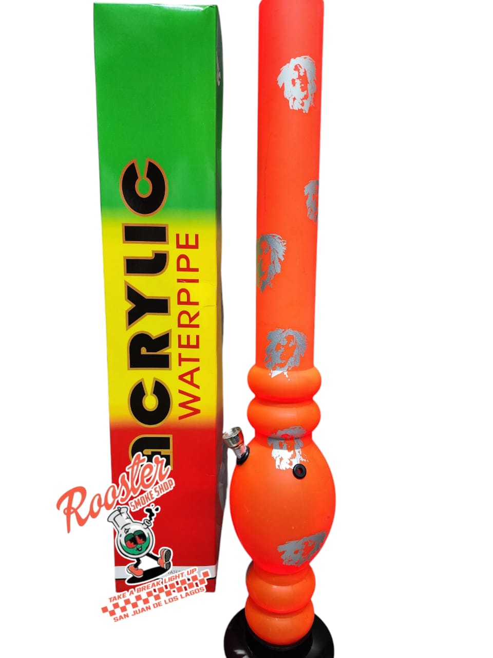 PIPA DE AGUA BONG ACRILICO 40 CM CON BASE OVALO Y DIFERENTES DISEÑOS